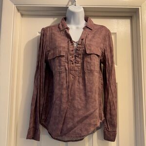 Women’s Brown Lace Shirt with Classic Style